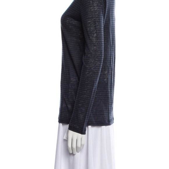 Alexander Wang Long Sleeve Scoop Neck T-Shirt - Blue & Black (Size XS) - Picture 2 of 6